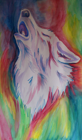 "The spirit of the wolf" (akvarell 42x30cm)